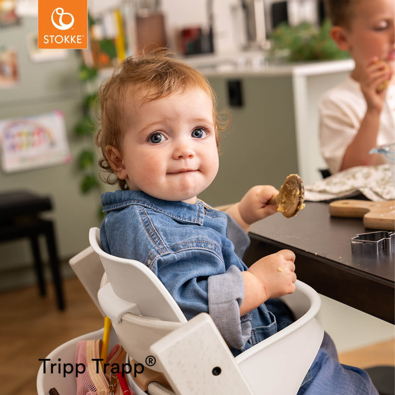 Stokke® Tripp Trapp® Highchair + Baby Set & Tray - Whitewash