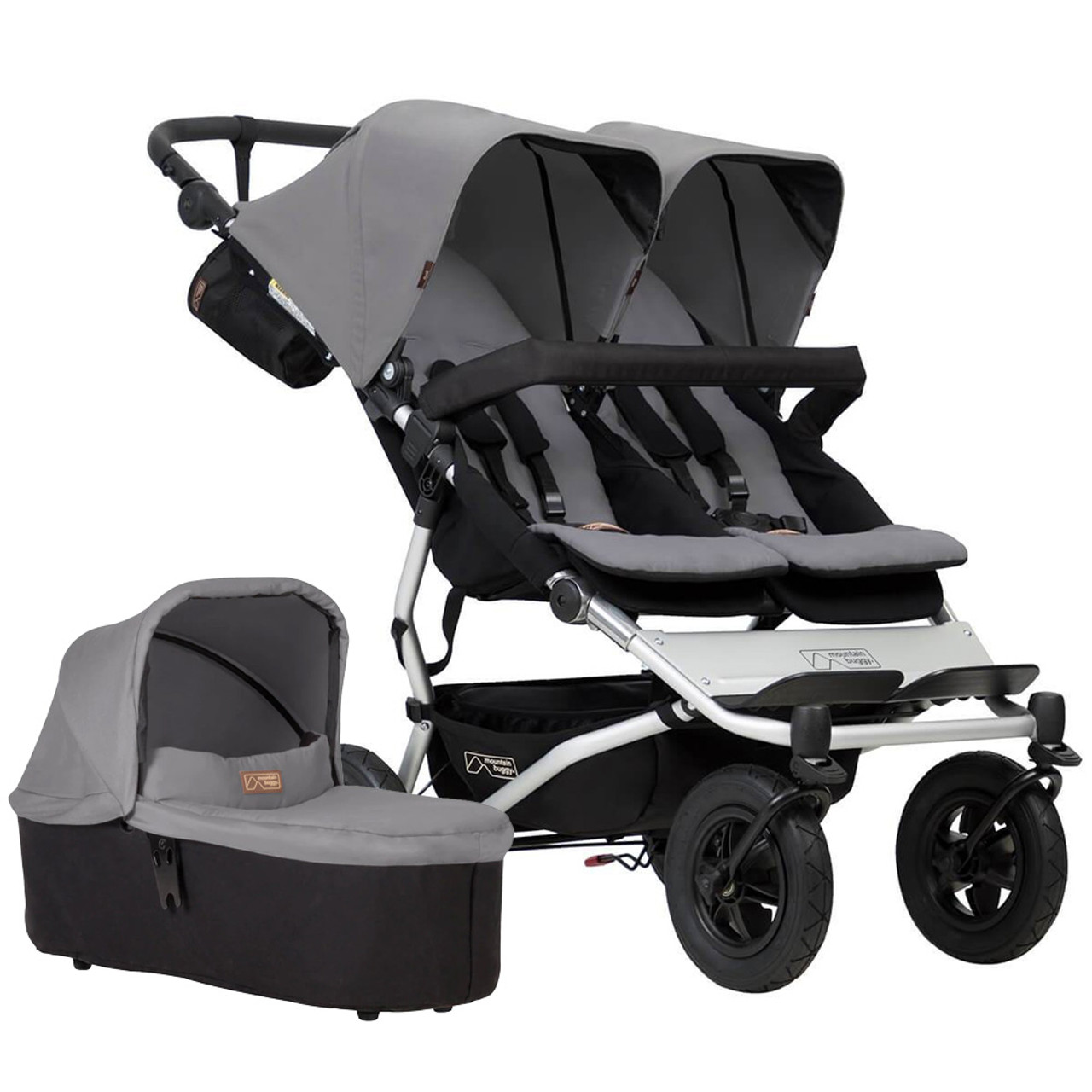 Mountain Buggy Duet V3 + Carrycot Plus - Silver