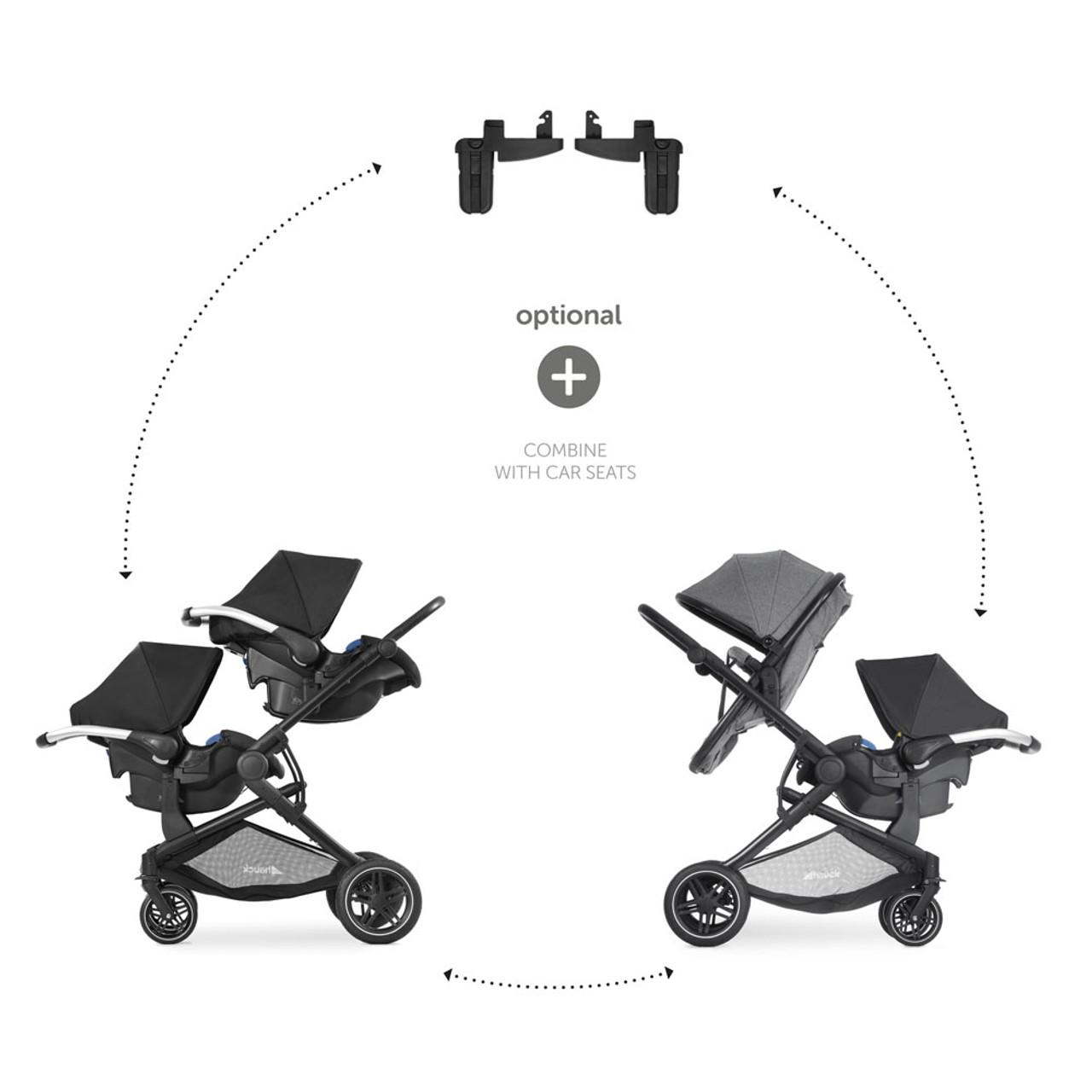 hauck melange grey atlantic twin stroller