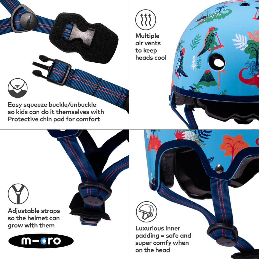 Micro Deluxe Small Helmet - Dino | Winstanleys Pramworld