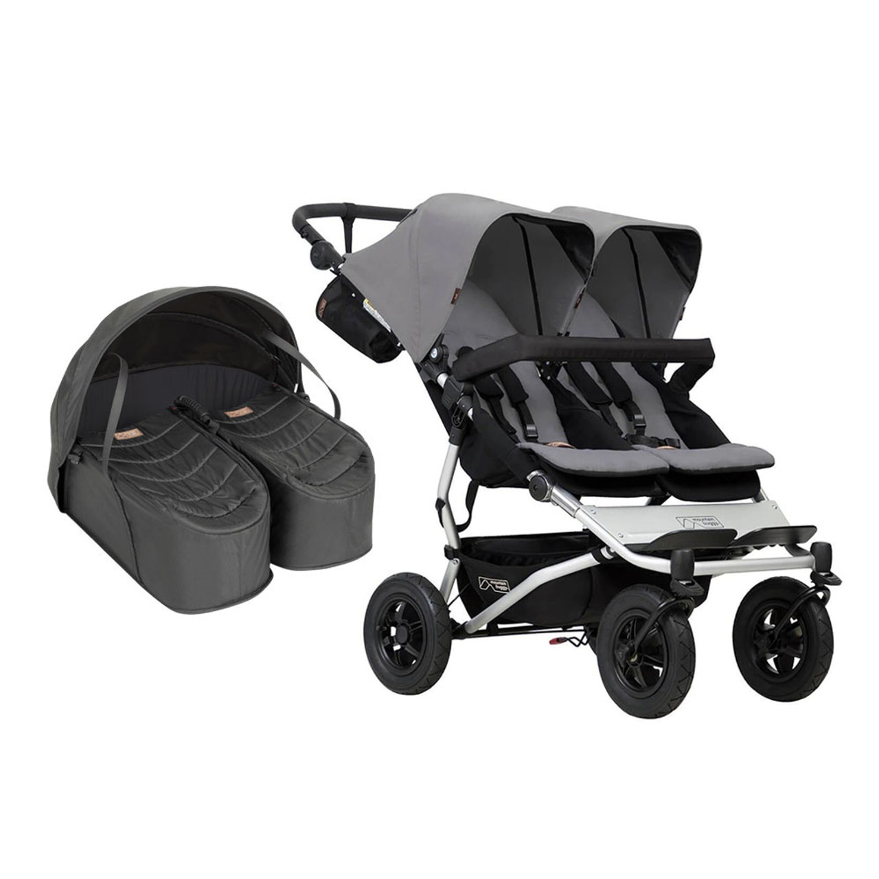 Mountain Buggy Duet V3 and Cocoon for Twins Bundle - Silver