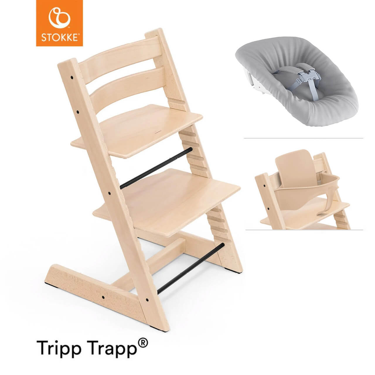 Stokke® Tripp Trapp® Newborn Bundle + Baby Set - Natural