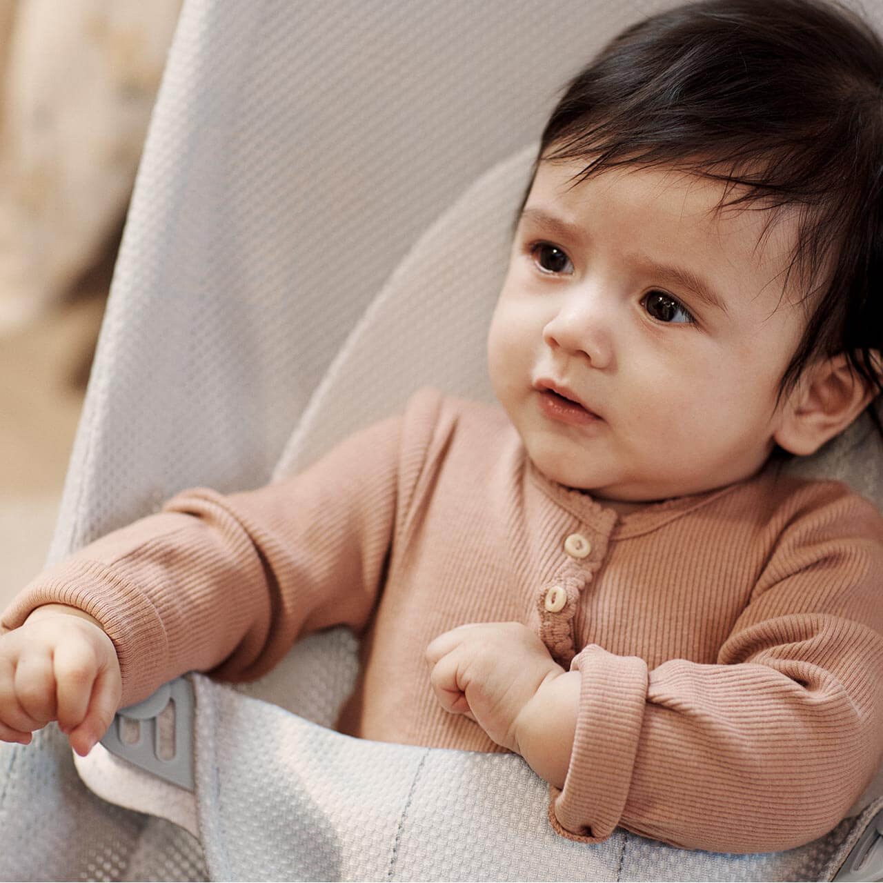 BabyBjorn Bouncer Balance Soft Mesh Silver/White (Grey Frame