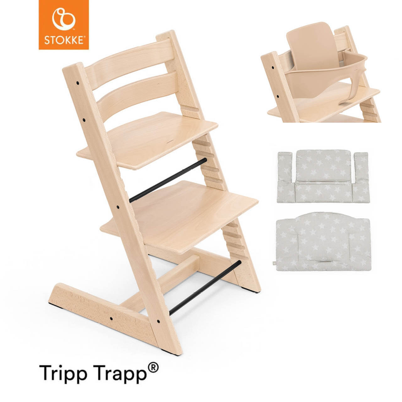 【新品未開封】2つセットSTOKKE Tripp Trapp Cushion Stokke® Tripp Trapp® + Cushion & Baby Set - Natural | Winstanleys