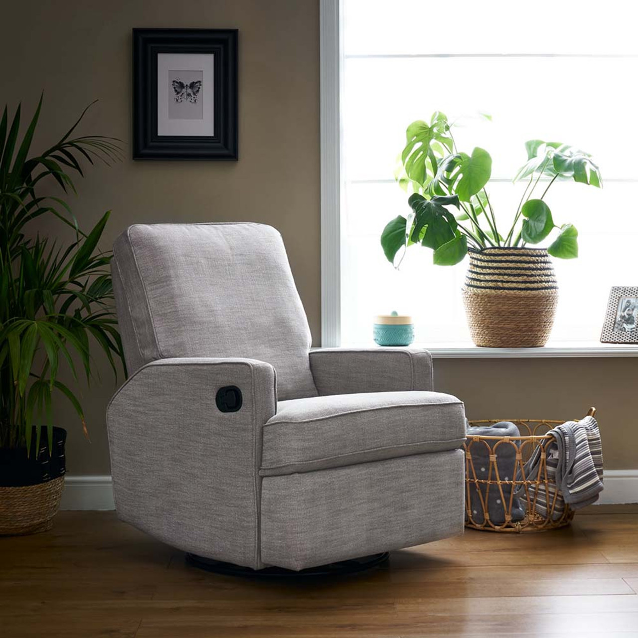 Swivel glider hot sale with ottoman