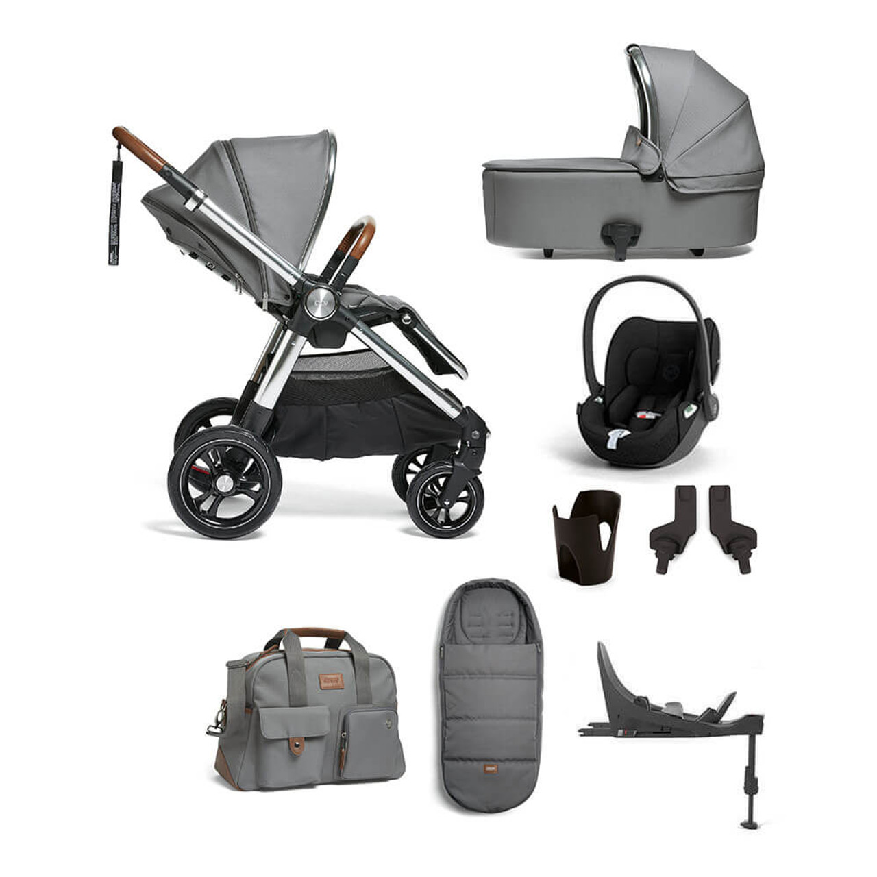 Mamas & Papas Ocarro 8-Piece Cloud T Bundle - Fossil Grey