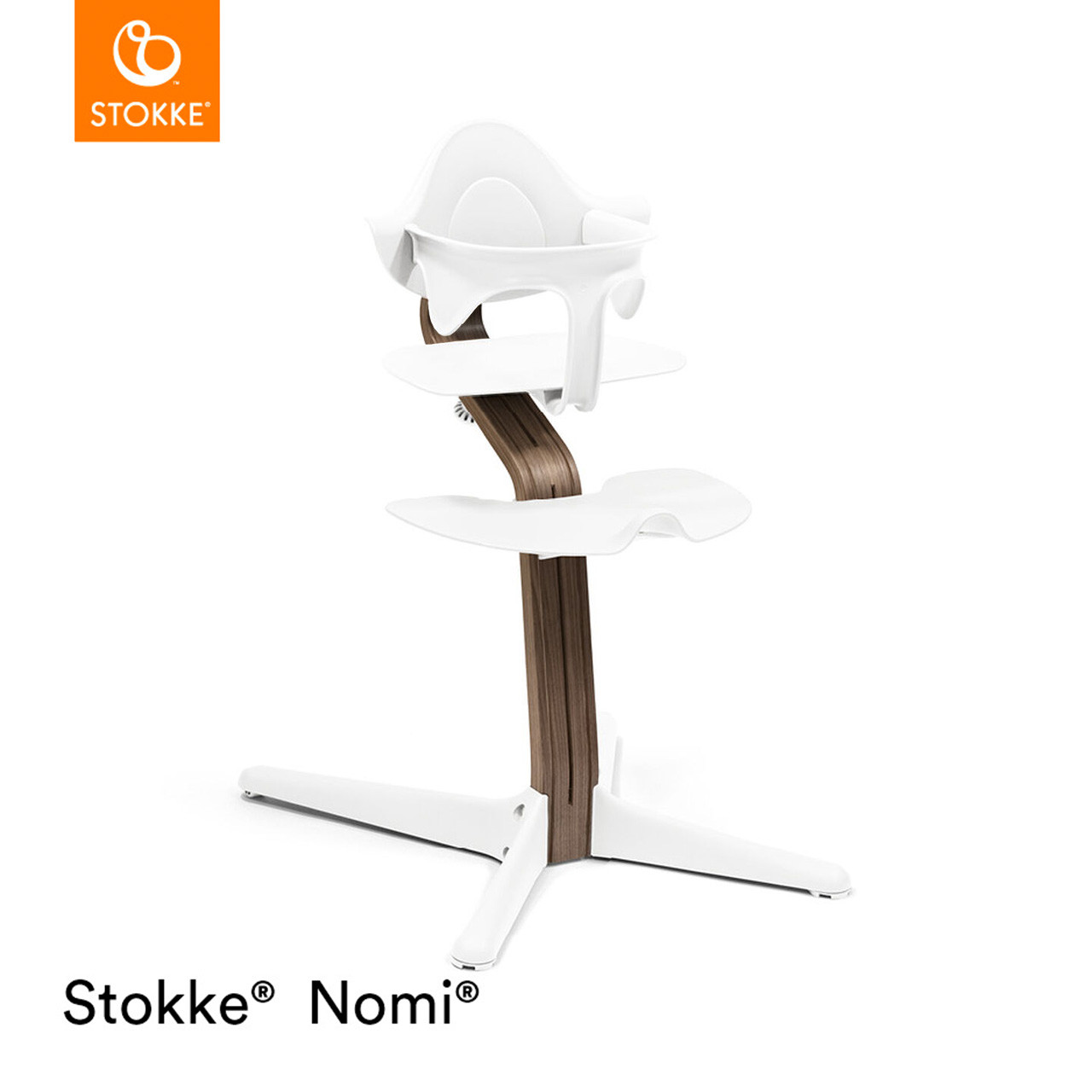 Stokke® Nomi® Chair - Walnut/White | Winstanleys Pramworld