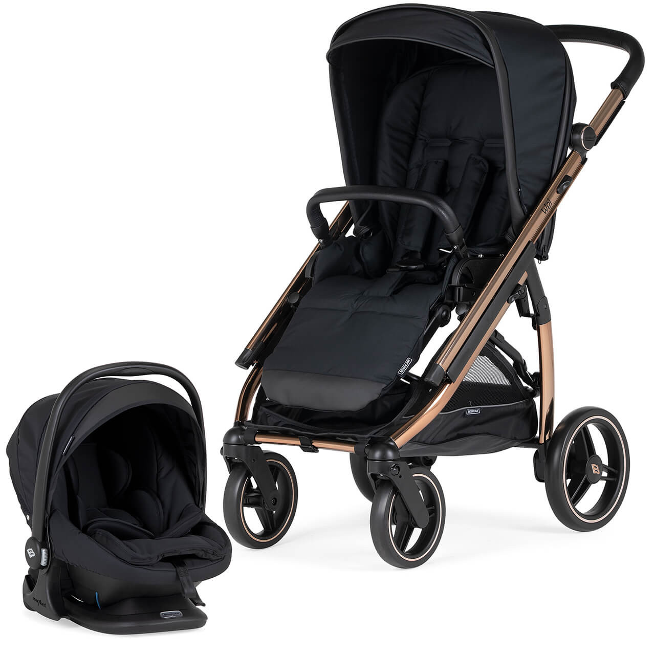 Flat folding shop pushchair