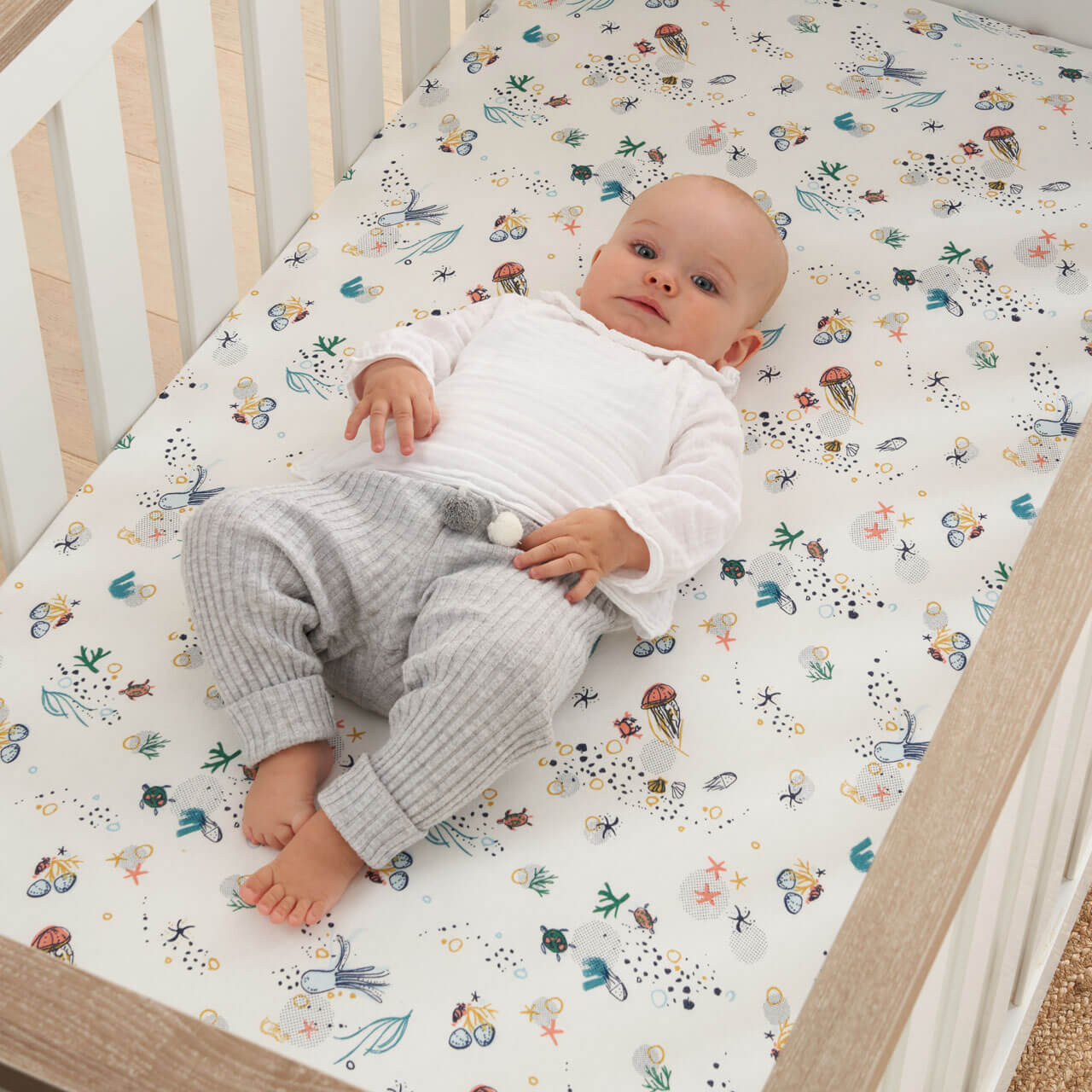 Tutti Bambini Cot Bed Fitted Sheets 2pk Our Planet Winstanleys