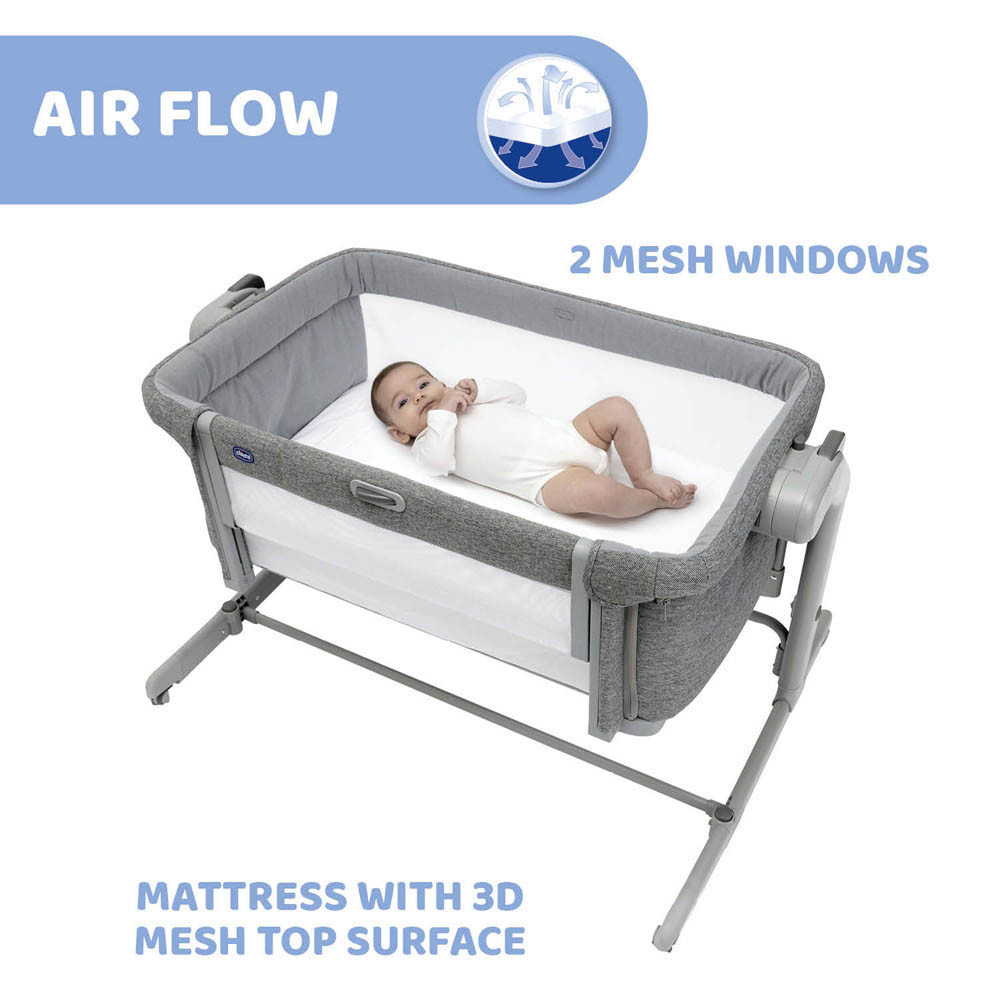 Chicco Next Me Magic Evo Bedside Crib Dark Grey Winstanleys