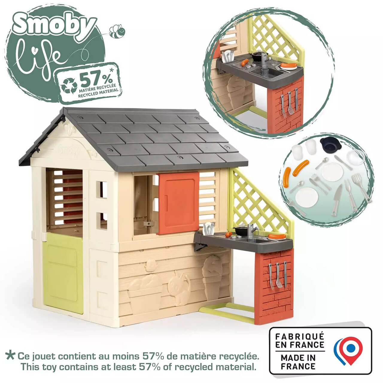 Smoby Life Nature Playhouse with Summer Kitchen Winstanleys