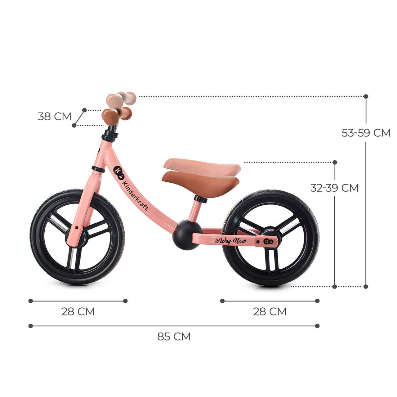 Kinderkraft 2WAY NEXT Balance Bike Rose Pink