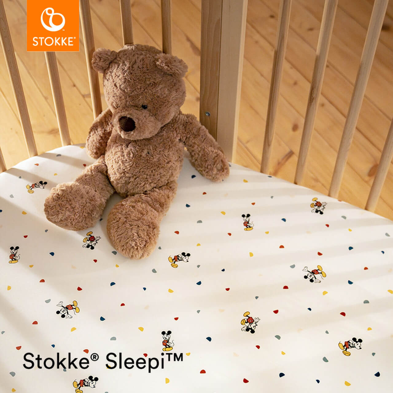 Stokke® Sleepi™ Bed Fitted Sheet V3 Mickey Celebration