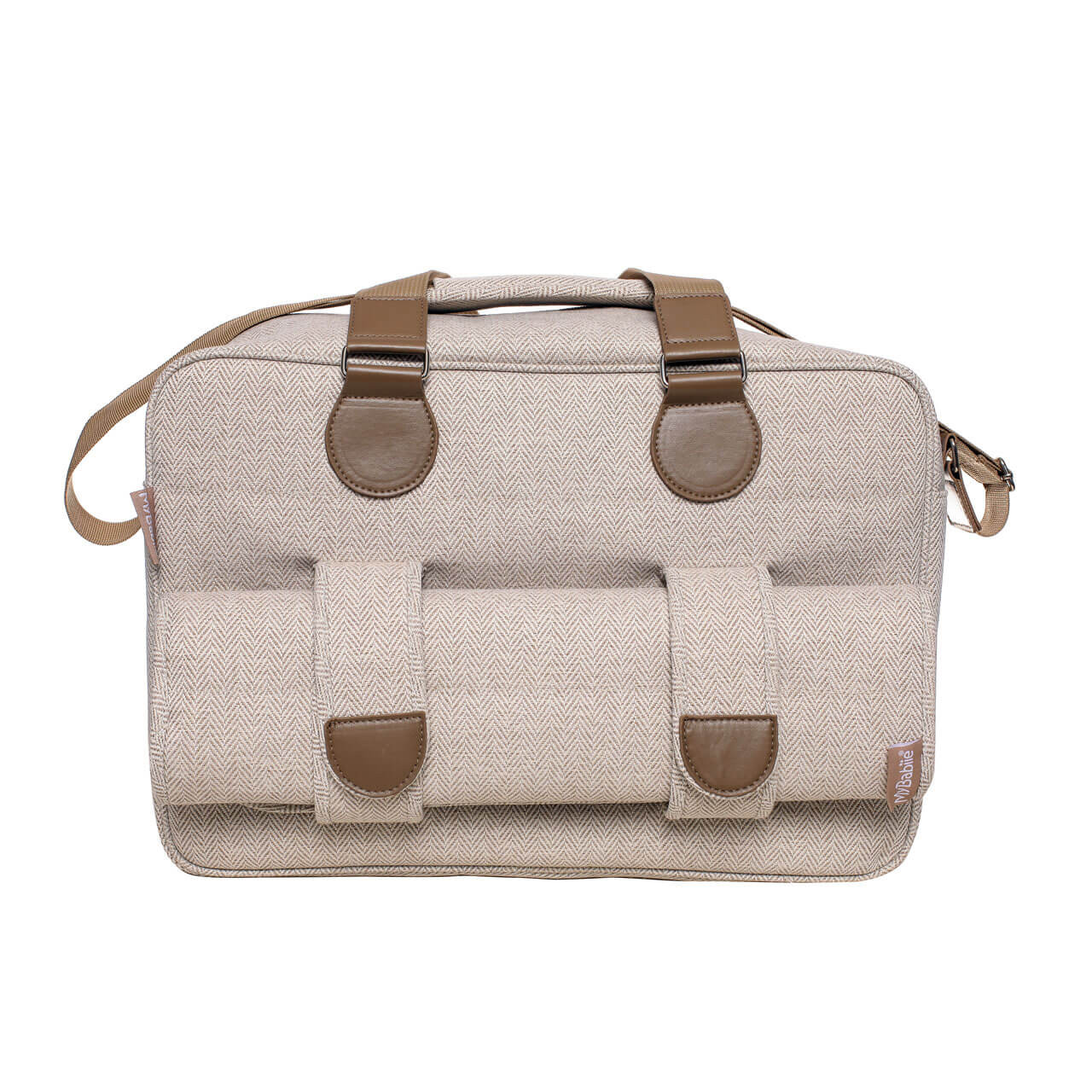 My Babiie Deluxe Changing Bag Oatmeal Herringbone Winstanleys
