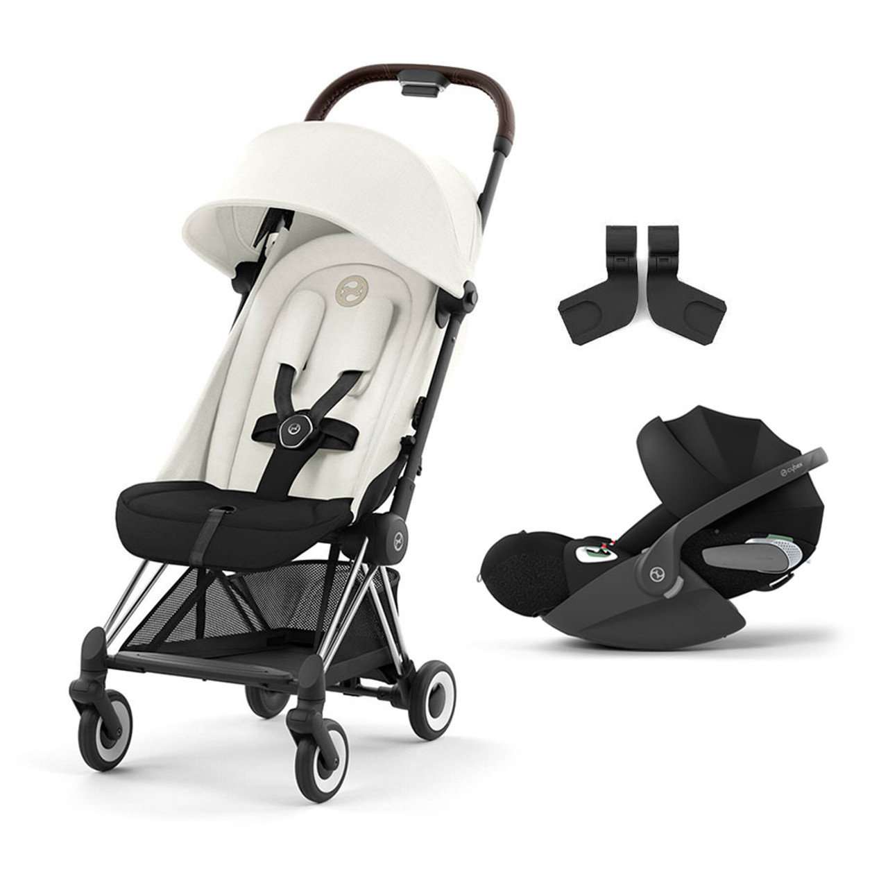 Cybex Coya Cloud T Travel System - Off White/Chrome Dark Brown