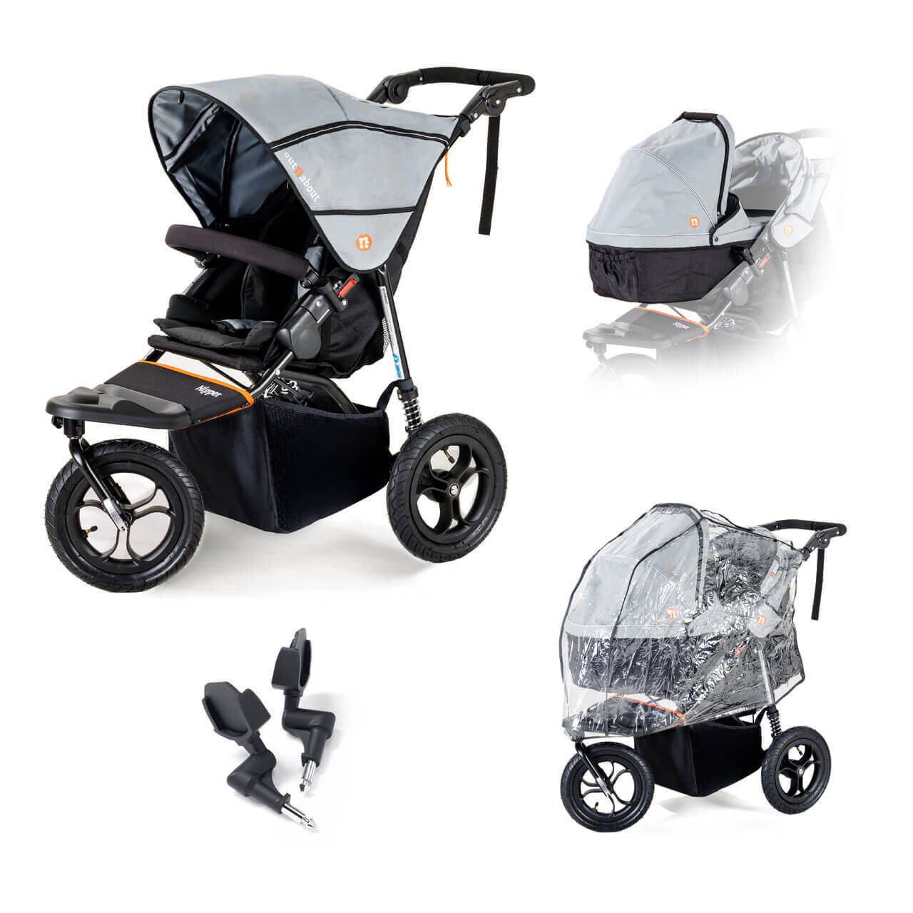 Out n About Nipper V5 New Parent Starter Bundle Rocksalt Grey
