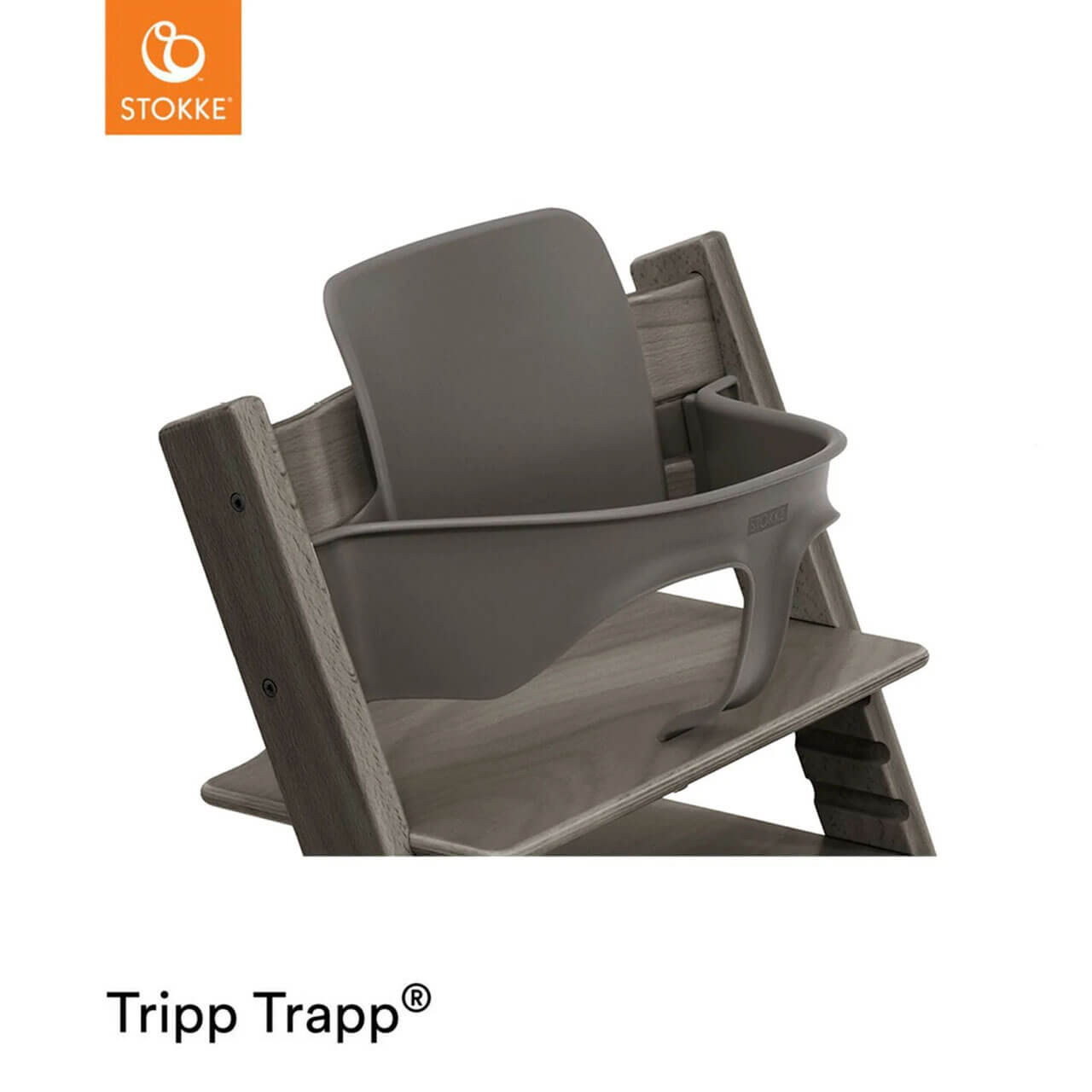 Stokke® Tripp Trapp® Highchair Baby Set - Hazy Grey (Outlet)