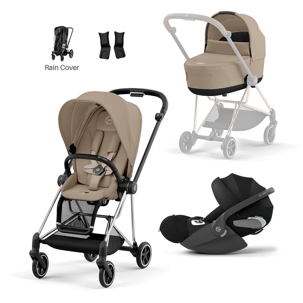 Cybex Mios Travel System inc Lux Carrycot - Cozy Beige