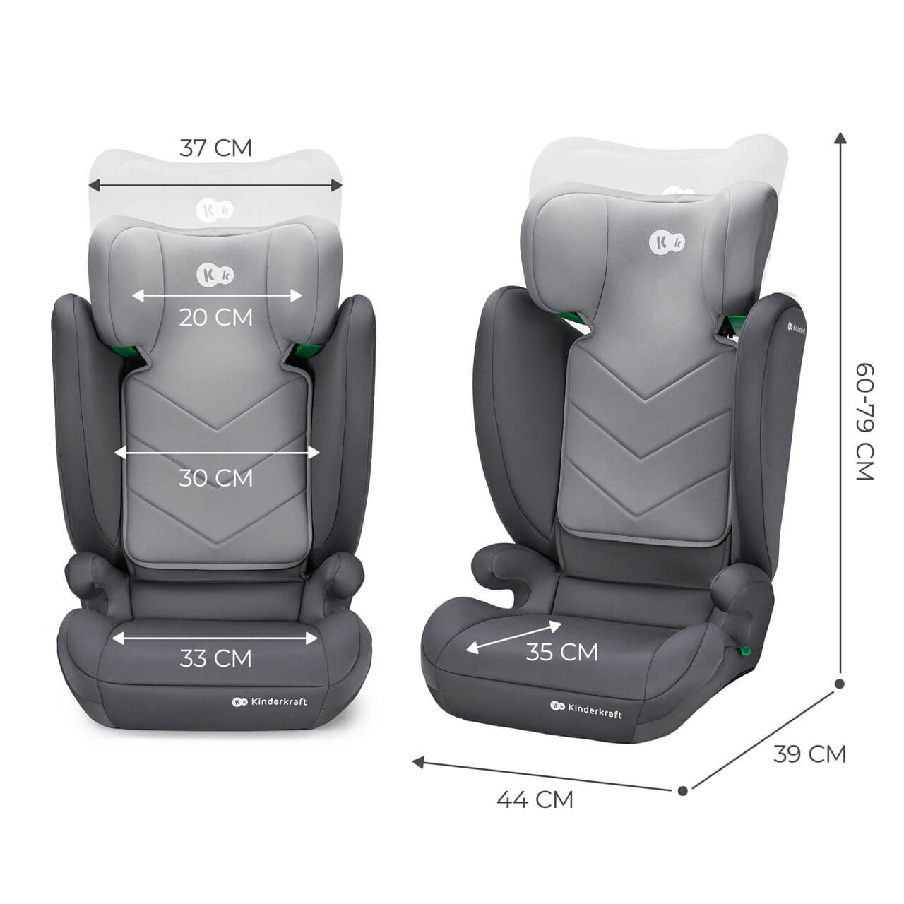 Kinderkraft i-SPARK i-Size Car Seat Grey Winstanleys Pramworld