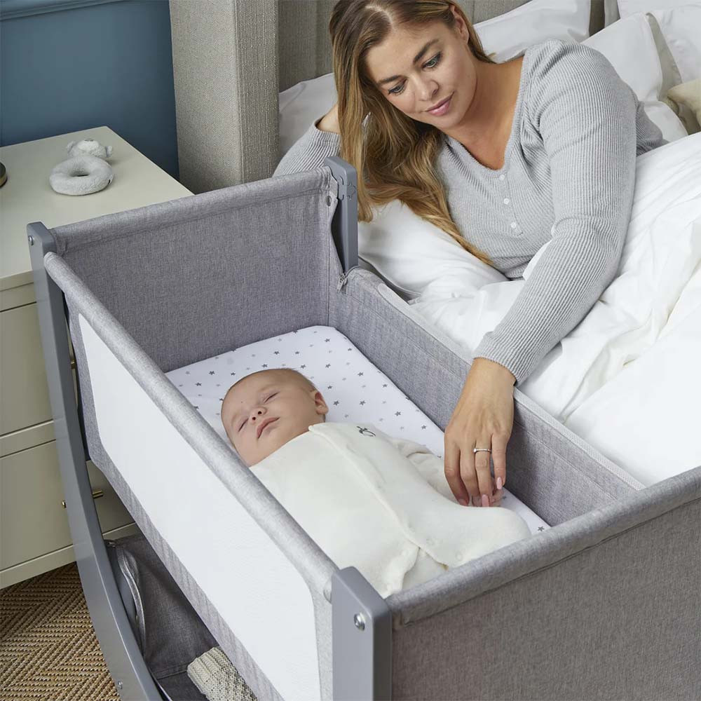 Shnuggle Air Lite Bedside Crib Grey Winstanleys Pramworld