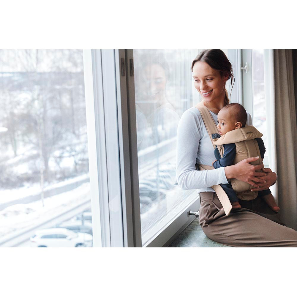BabyBjorn Baby Carrier Mini Woven - Beige | Winstanleys Pramworld