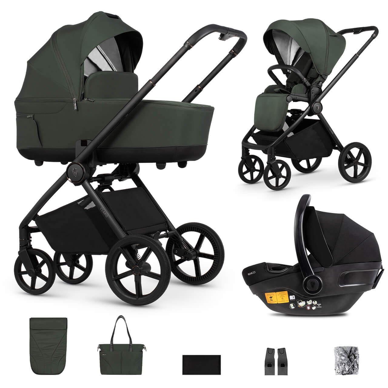 Venicci Claro 3-in-1 Travel System Forest Winstanleys Pramworld