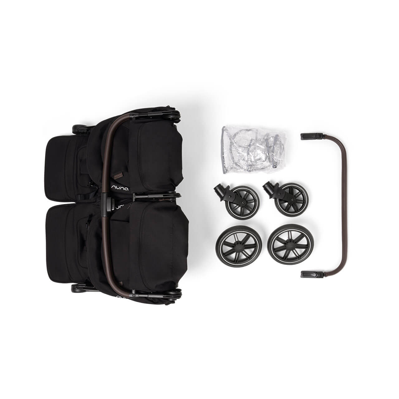 Nuna TRVL dubl Stroller - Caviar | Winstanleys Pramworld