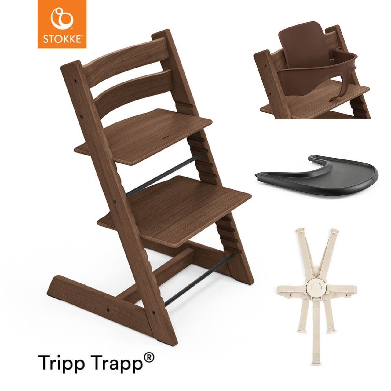 Stokke® Tripp Trapp® + Accessories Bundle - Oak Warm Brown