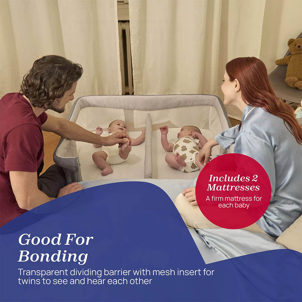 Chicco Next Me Twins Bedside Crib Magnet Grey Winstanleys