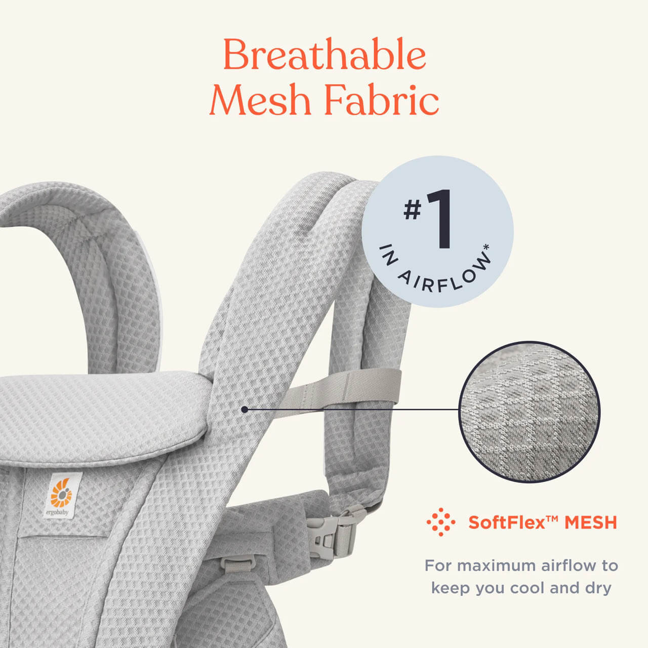 Ergobaby Omni Deluxe Mesh Carrier - Graphite Grey | Winstanleys