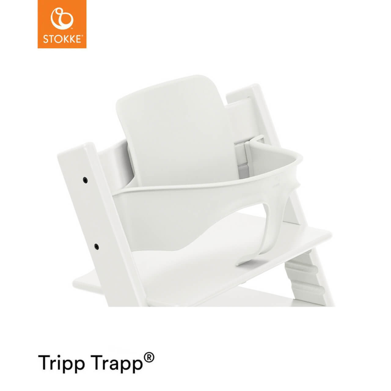 良品　STOKKE TRIPP TRAPP ベビーセット トレイ付 白 Stokke® Tripp Trapp® Highchair + Baby Set + Tray Bundle - White