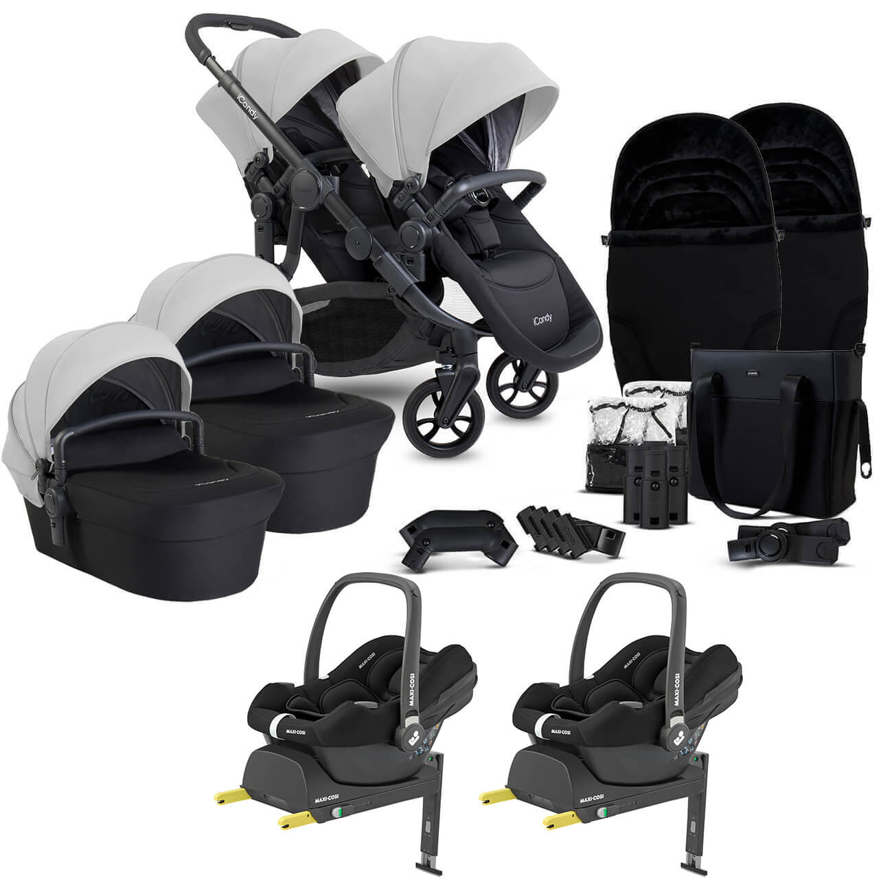 iCandy Orange 4 Twin Cabriofix Travel System Bundle - Glacier