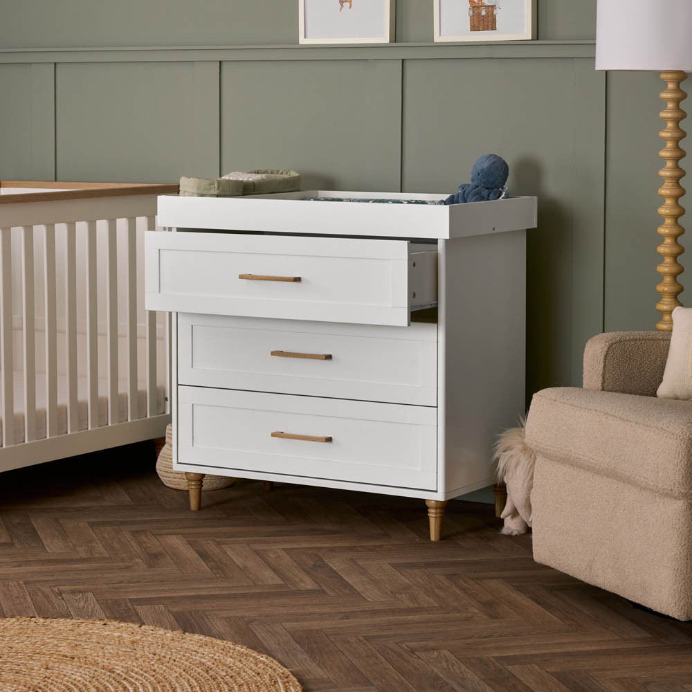 Obaby Orla Changing Unit White with Natural Winstanleys Pramworld