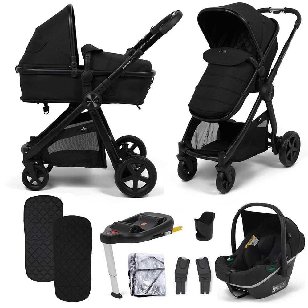 【美品】OMMO PREMIUM QUILTING MA-1 BLACK38 Zummi Panorama XTi Travel System - Black | Winstanleys Pramworld