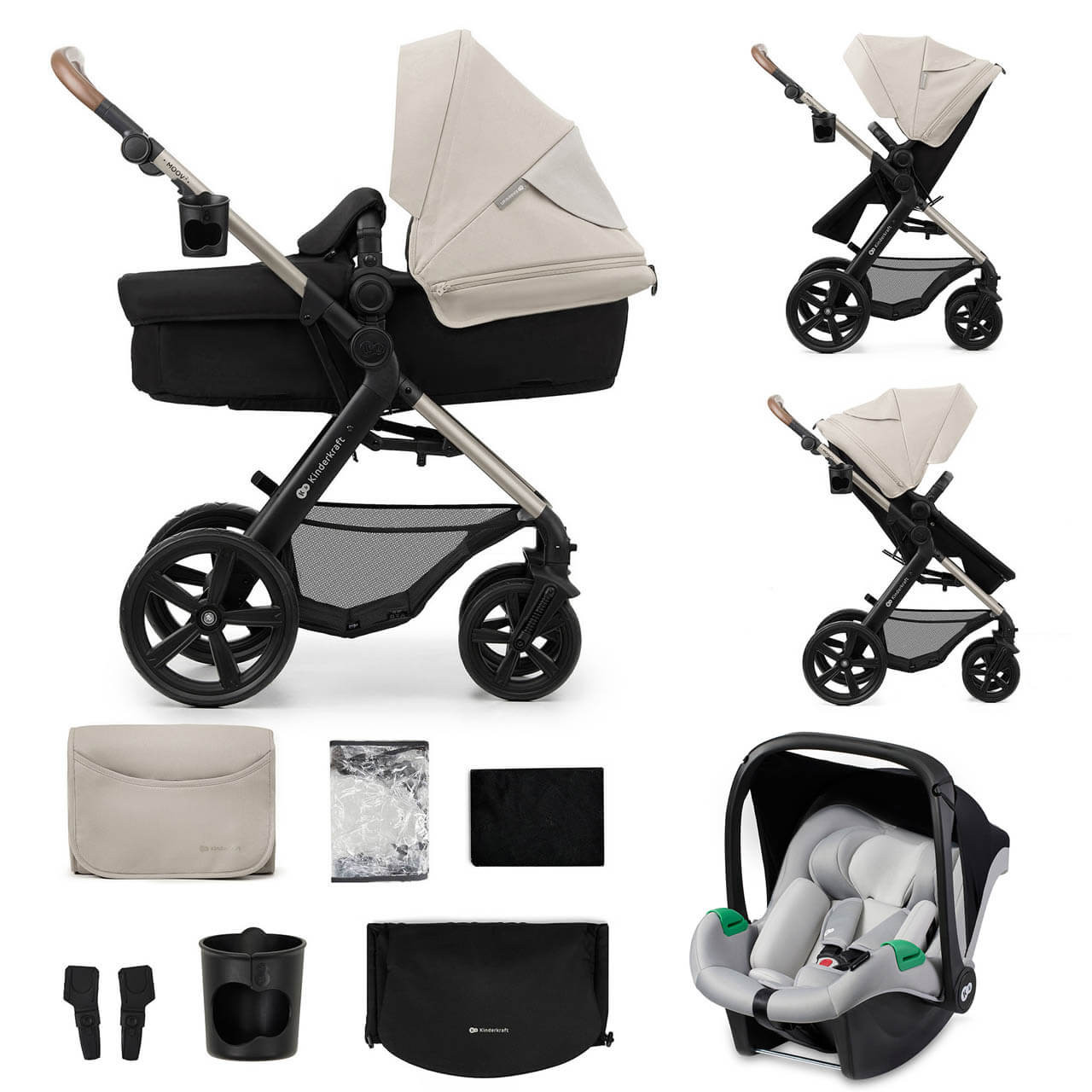 Kinderkraft Moov 3-in-1 Travel System Grey Winstanleys Pramworld