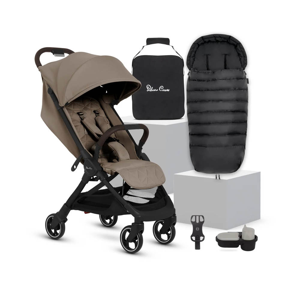 Silver Cross Clic 2 Stroller & Accessories Bundle - Cobble