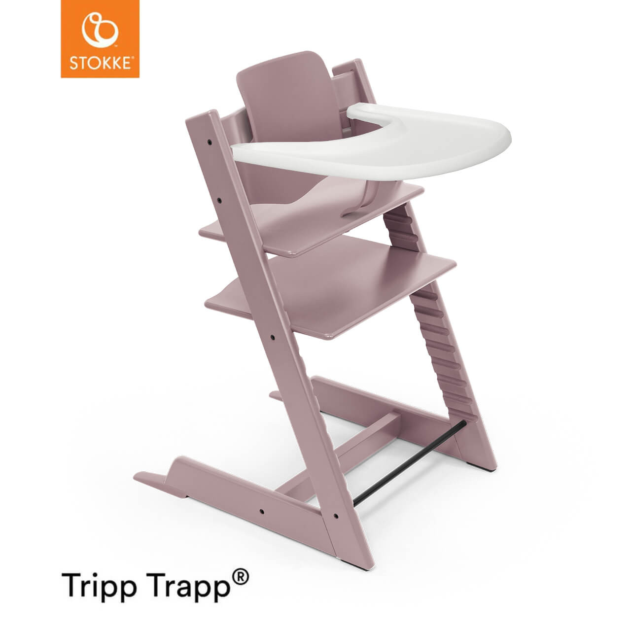 Stokke® Tripp Trapp® Highchair + Baby Set & Tray - Heather Mauve