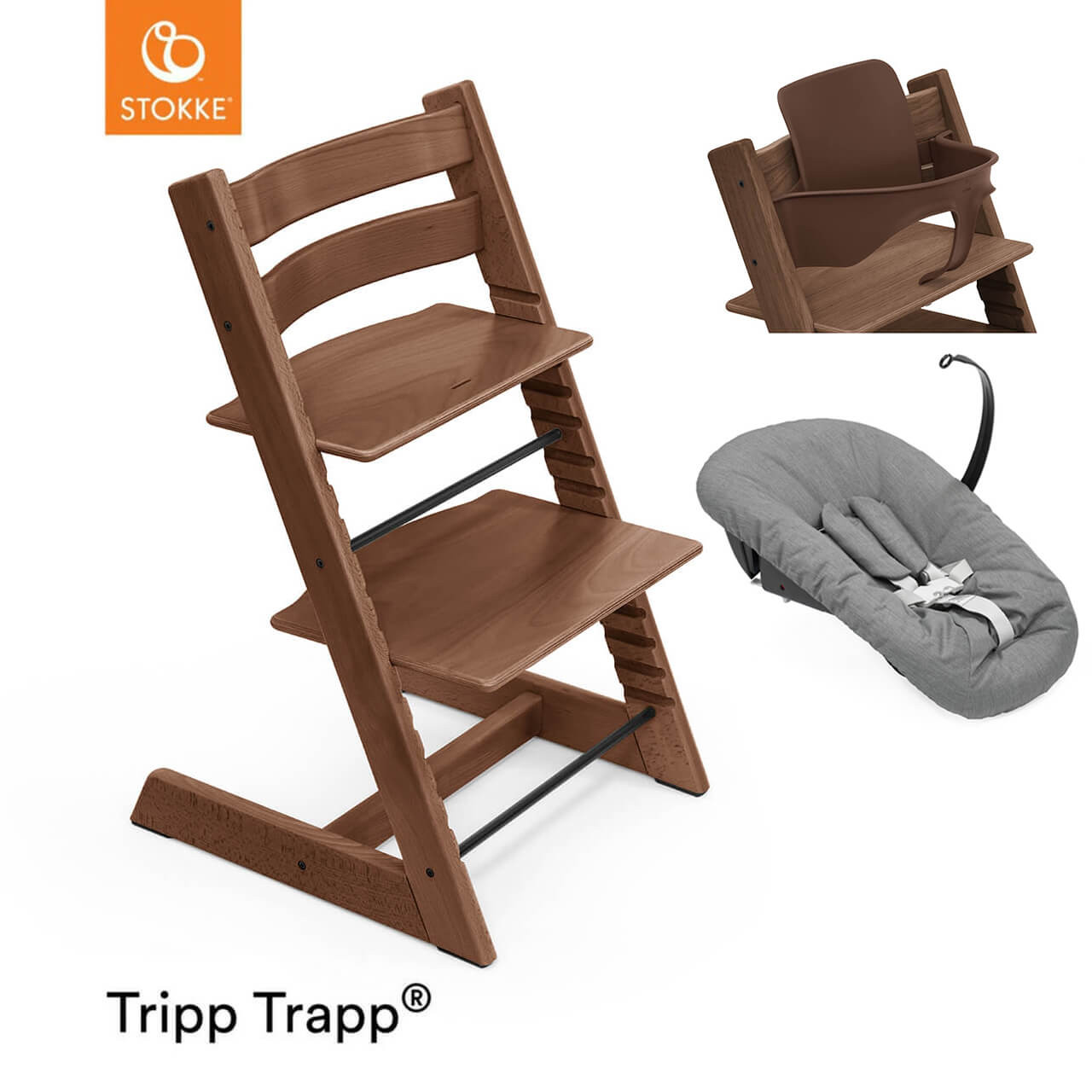 Stokke® Tripp Trapp® Newborn Bundle + Baby Set - Beech Warm Brown