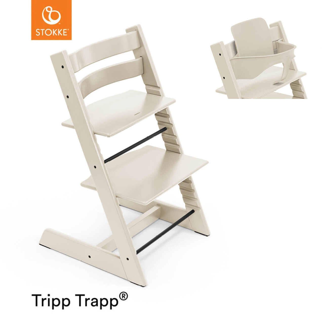 STOKKE ホワイト ハイチェア Stokke® Tripp Trapp® Highchair + Baby Set - Vanilla White