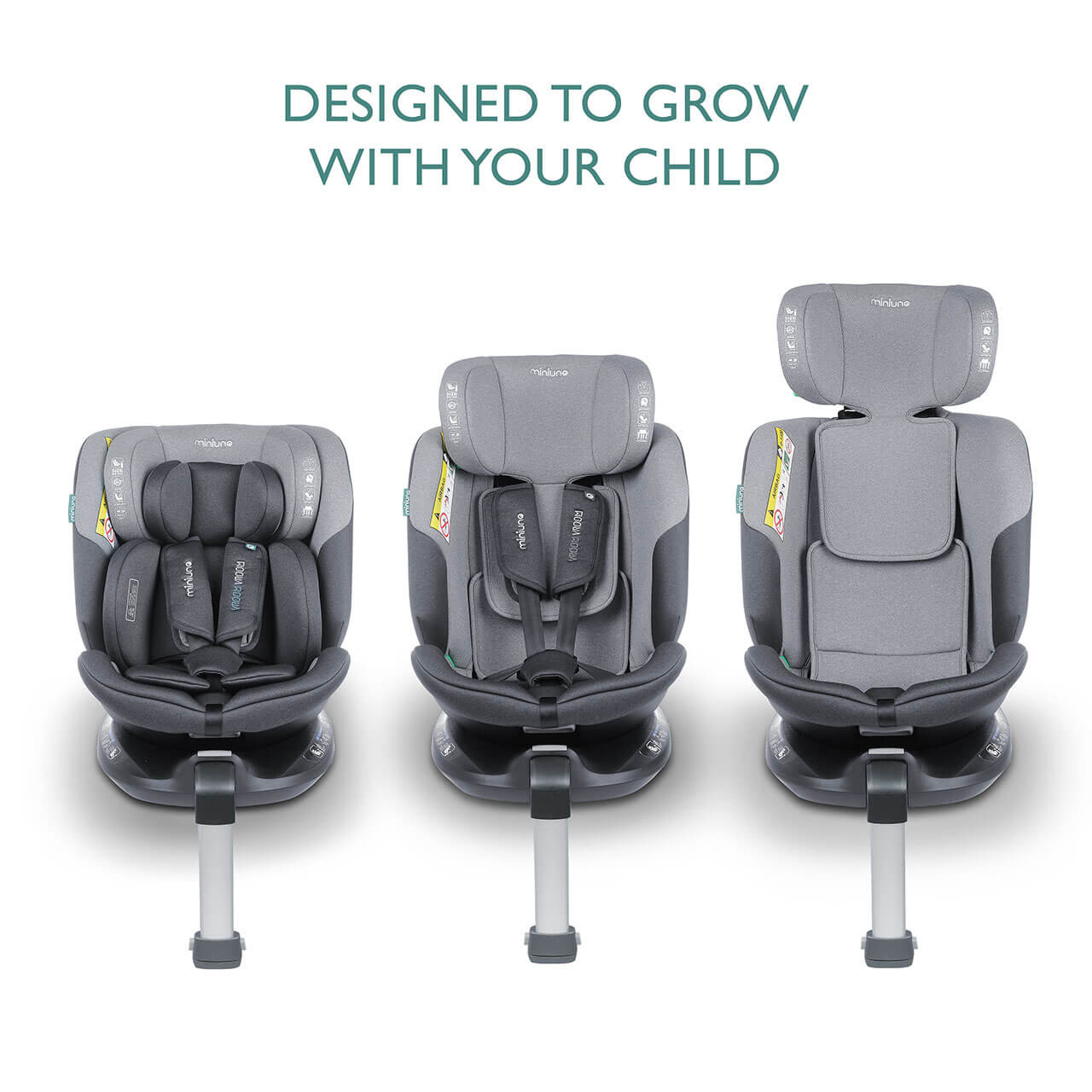 Miniuno InfinityFix R129 360° Swivel Car Seat Shadow Grey