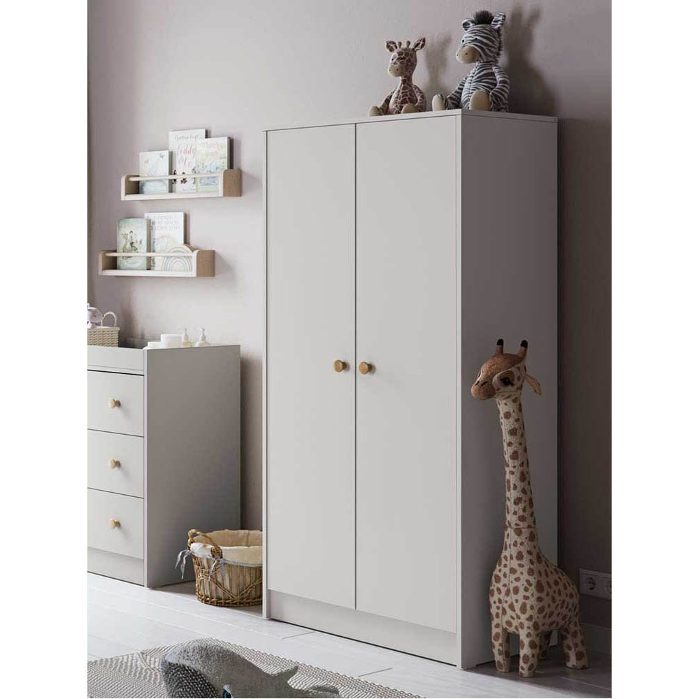 Little Acorns Florence Double Wardrobe - White/Oak | Winstanleys