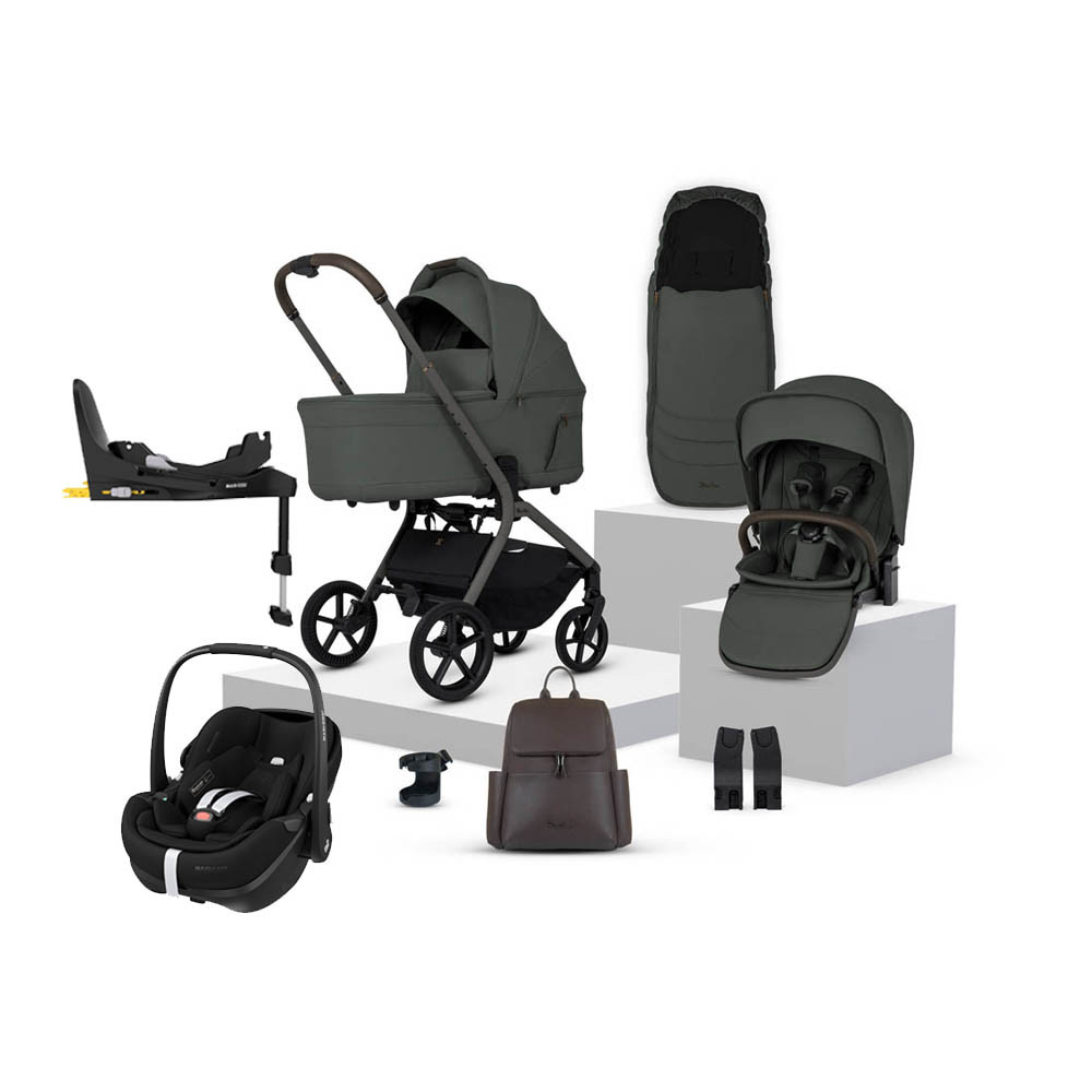 Silver Cross Breez Pebble 360 Pro2 Car Seat Bundle - Pewter
