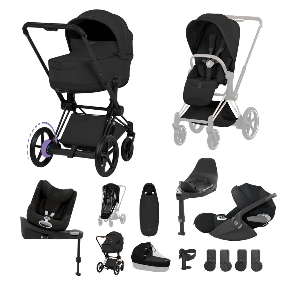 Cybex e-Priam Style Ultimate Birth & Beyond Bundle - Sepia Black
