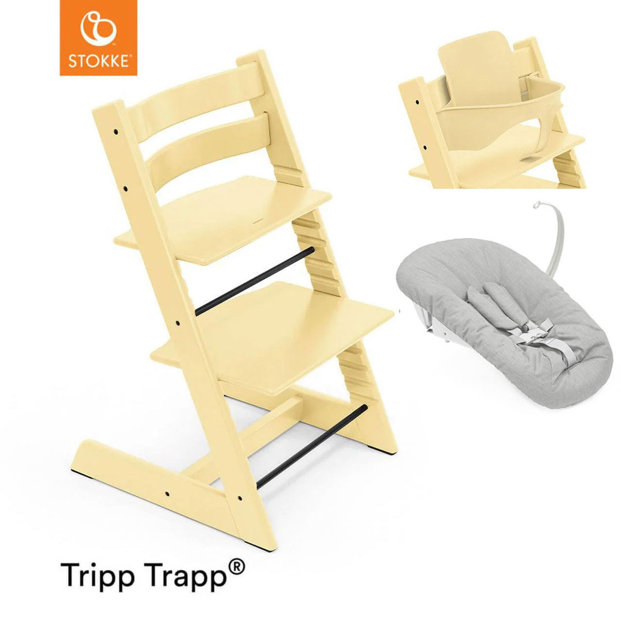 Stokke® Tripp Trapp® Newborn Bundle + Baby Set - Lemon Yellow