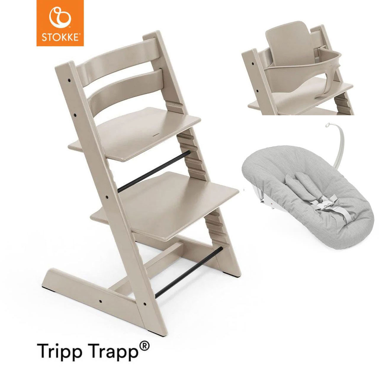 Stokke® Tripp Trapp® Newborn Bundle + FREE Baby Set - Cashmere