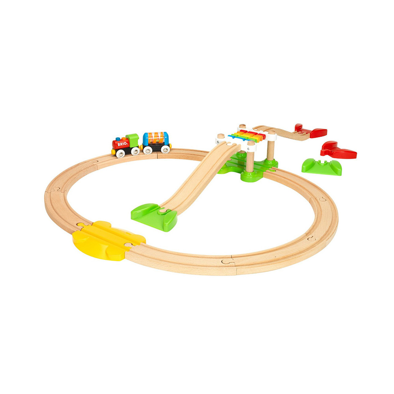 wooden train set battery train