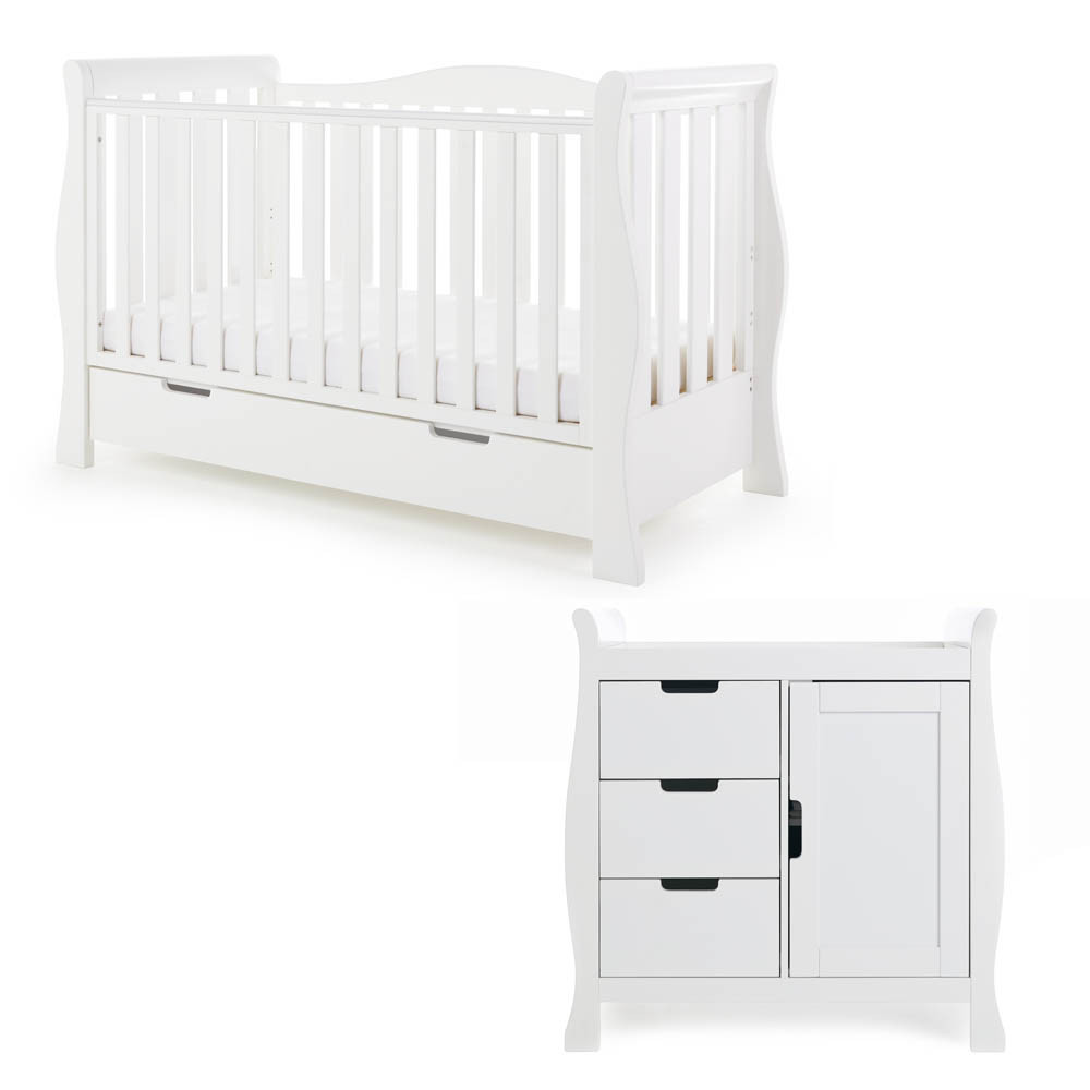 Obaby Stamford Luxe Sleigh Piece Room Set White Winstanleys