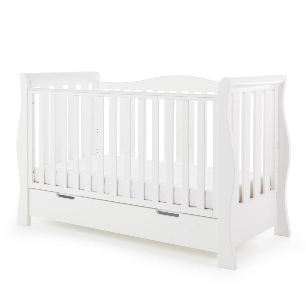 sleigh cot bed white