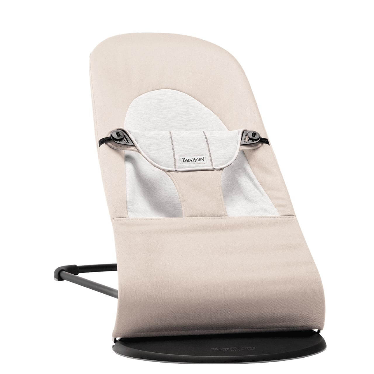 Babybjorn Bouncer Balance Soft Cotton/Jersey - Beige/Grey (Black Frame)