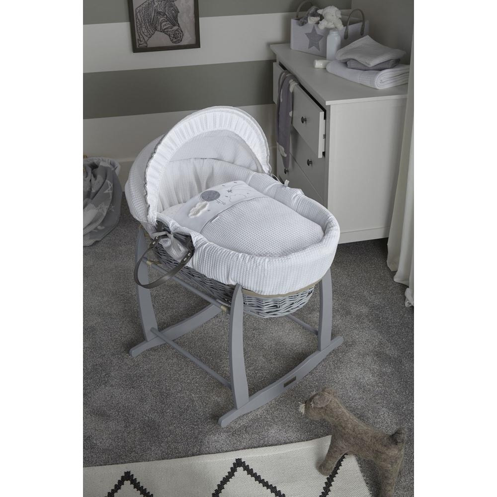gray wicker moses basket